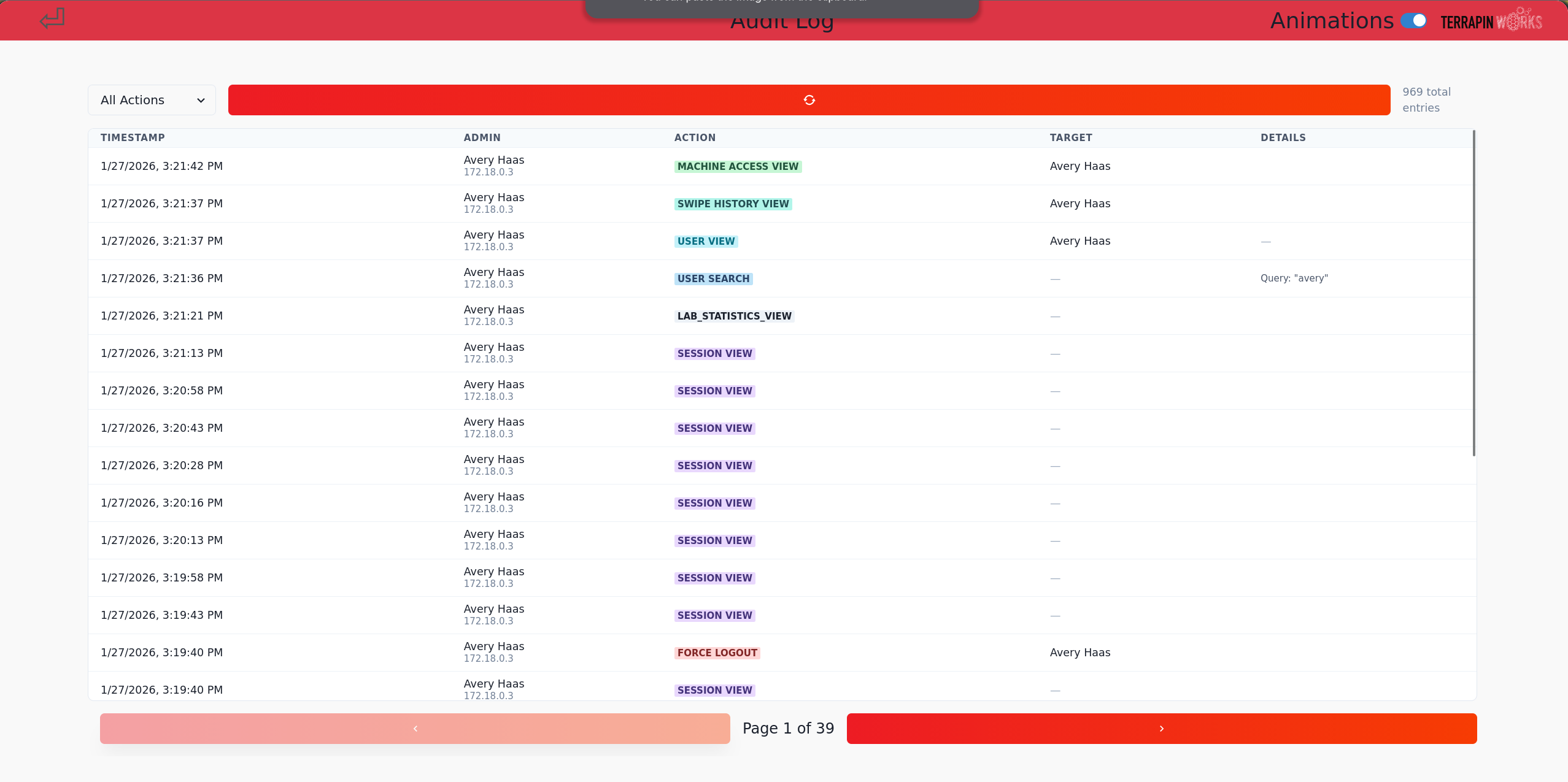 Pinpoint Search User Page