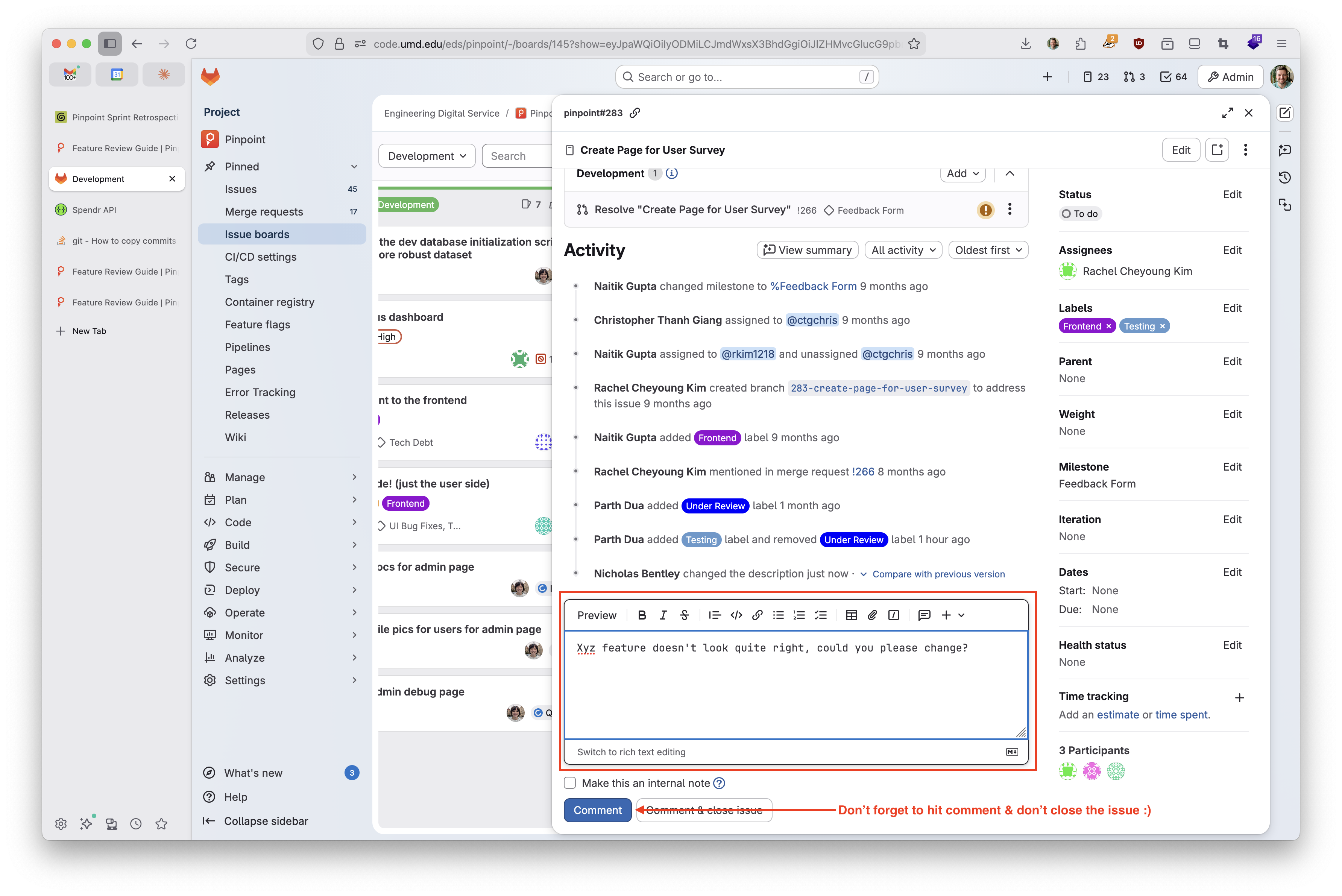 GitLab Review Instructions