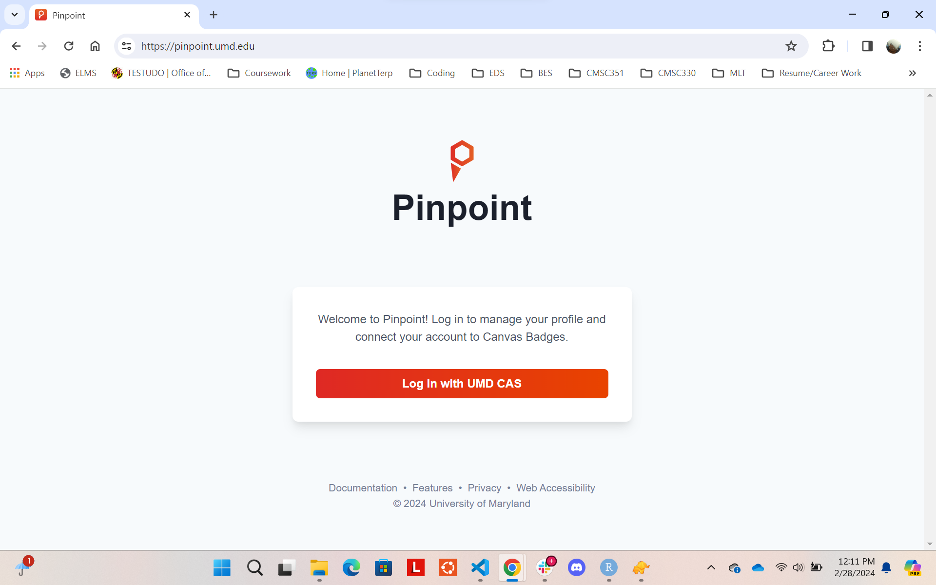 Pinpoint Login Page