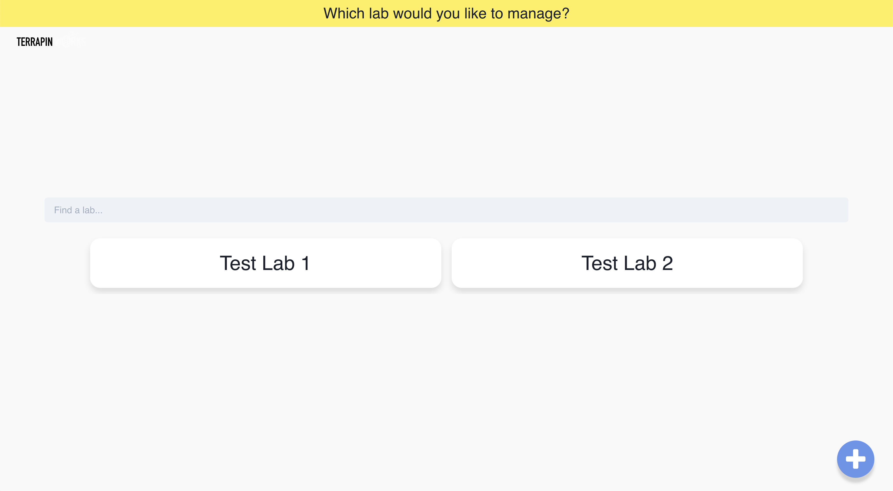 Pinpoint Lab Selection Screen