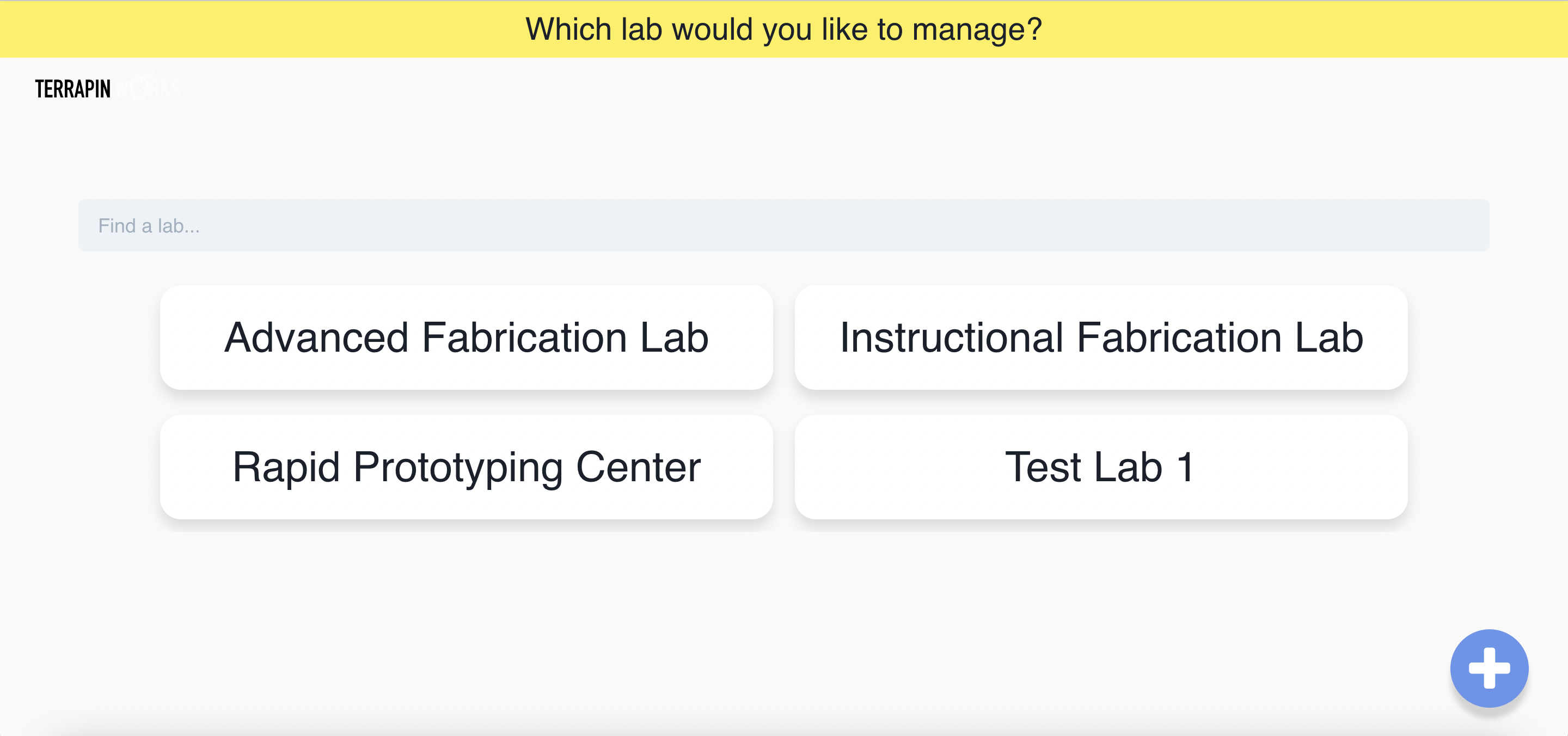 Pinpoint Lab Selection Screen