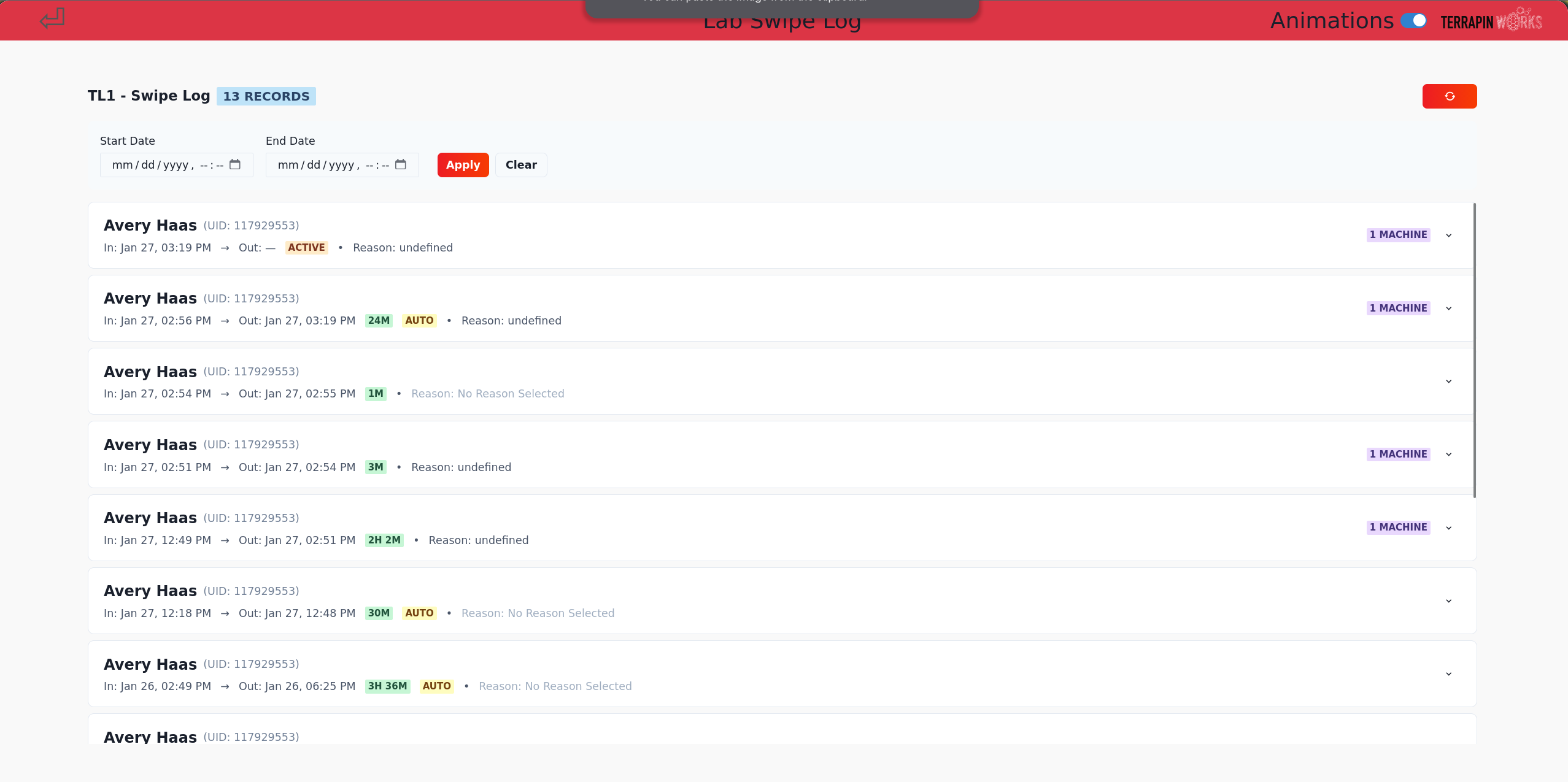 Pinpoint Search User Page
